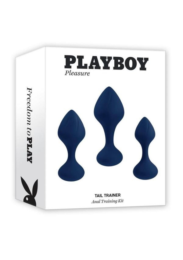 Playboy Tall Trainer Silicone Anal Kit (3 Piece) - Navy