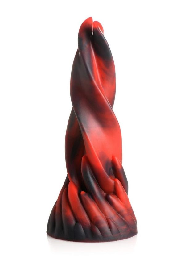 Creature Cocks Hell Kiss Twisted Tongues Silicone Dildo - Red/Black