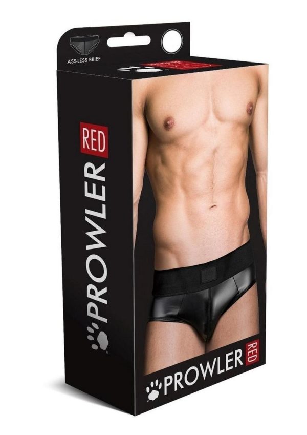 Prowler RED Wetlook Ass-Less Brief - Medium - Black