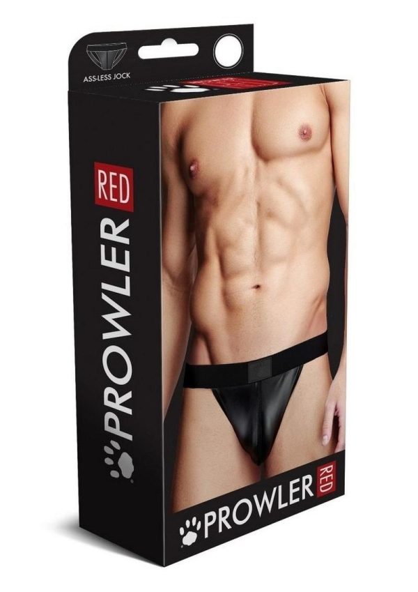 Prowler RED Wetlook Ass-Less Jock - Large - Black