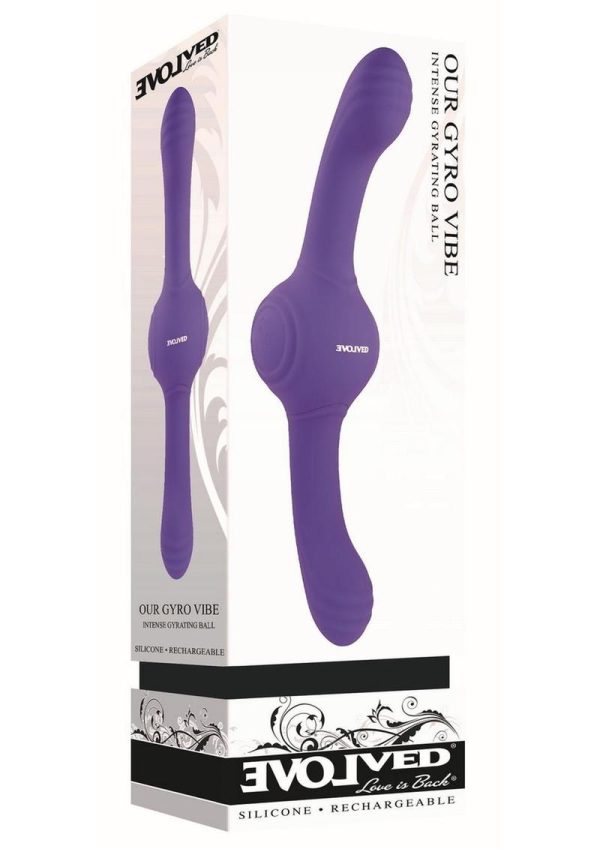 Our Gyro Vibe Rechargeable Silicone Dual End Vibrator - Purple