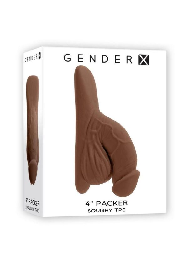 Gender X TPE Packer Dildo 4in - Chocolate