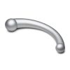 Master Series 10X Vibra-Crescent Rechargeable Silicone Vibrating Dual Ended Dildo - Silver