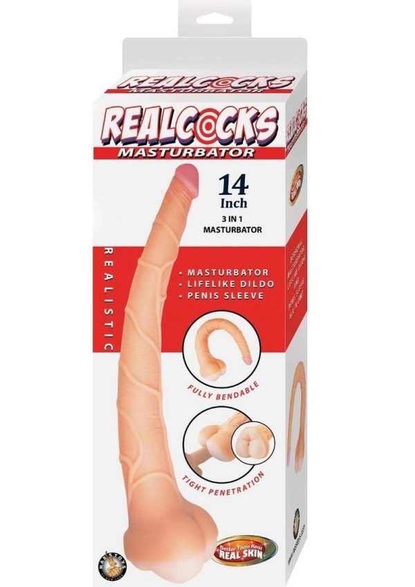 Realcocks 3 in 1 Masturbator 14in - Vanilla