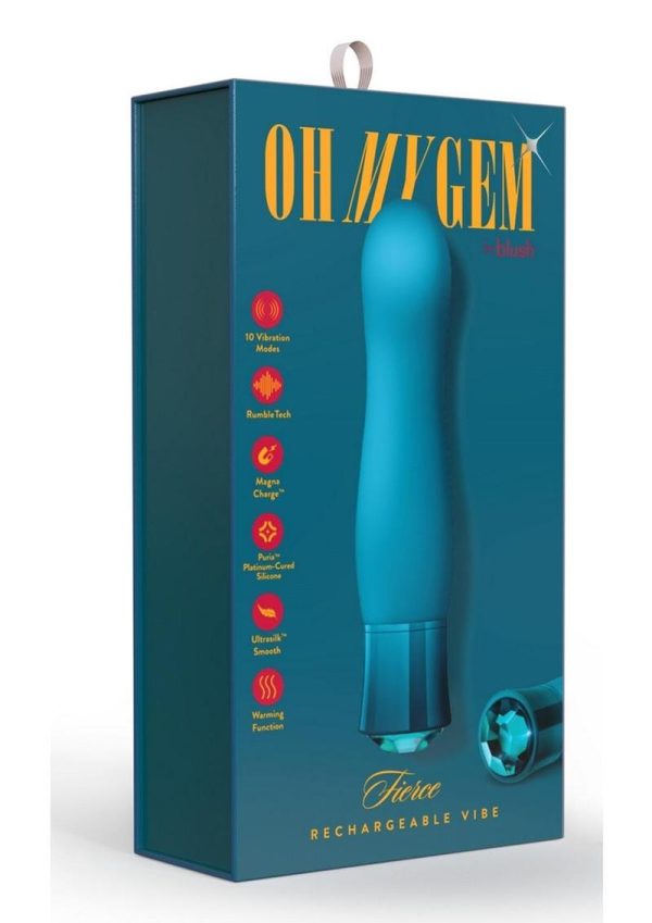 Oh My Gem Fierce Rechargeable Silicone Vibrator - Blue Topaz