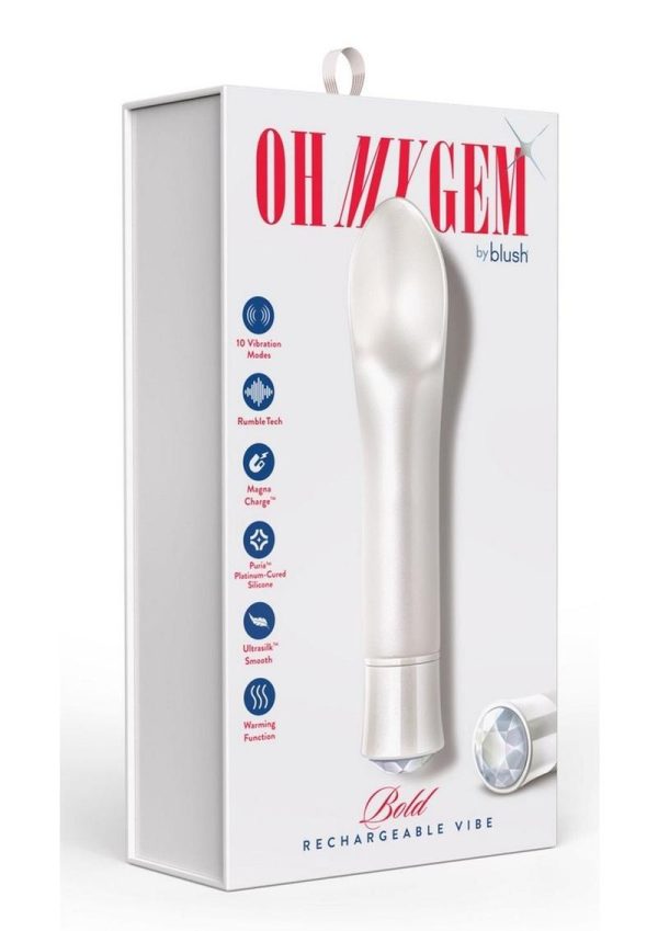 Oh My Gem Bold Rechargeable Silicone Vibrator - Diamond White