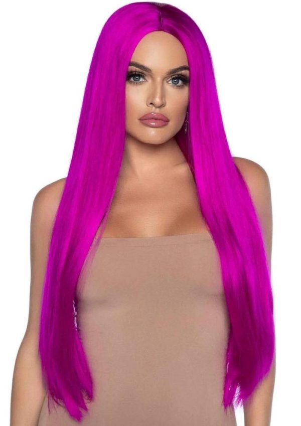 Leg Avenue Long Straight 33 Center Part Wig - O/S - Raspberry