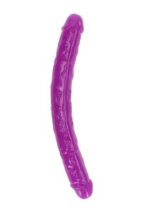 RealRock Double Dong Glow in the Dark Dildo 15in - Purple