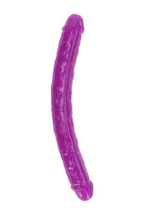 RealRock Double Dong Glow in the Dark Dildo 15in - Purple