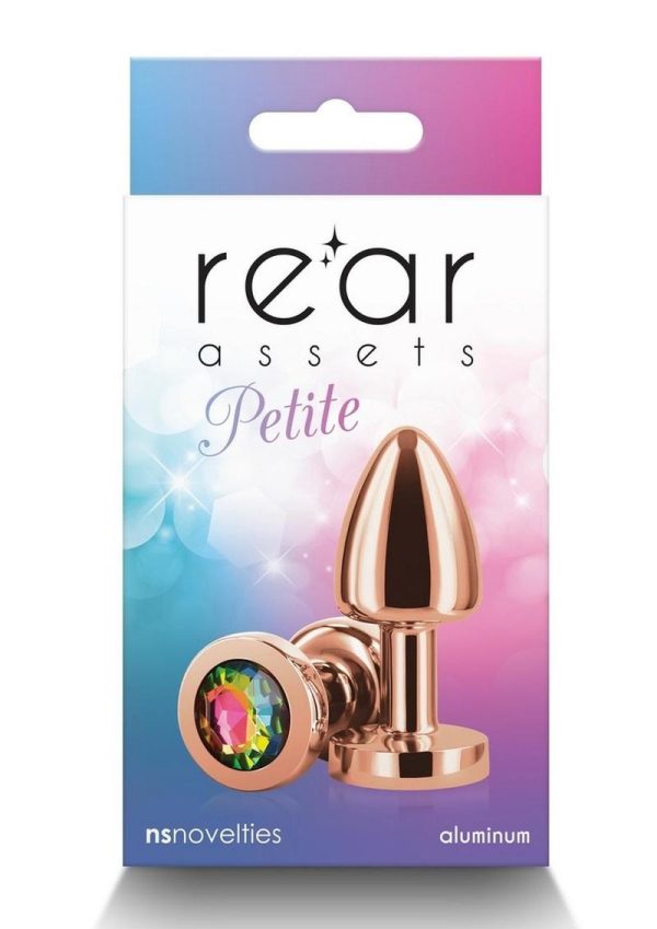 Rear Assets Aluminum Anal Plug - Petite - Rose Gold/Rainbow