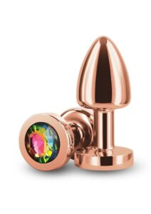 Rear Assets Aluminum Anal Plug - Petite - Rose Gold/Rainbow