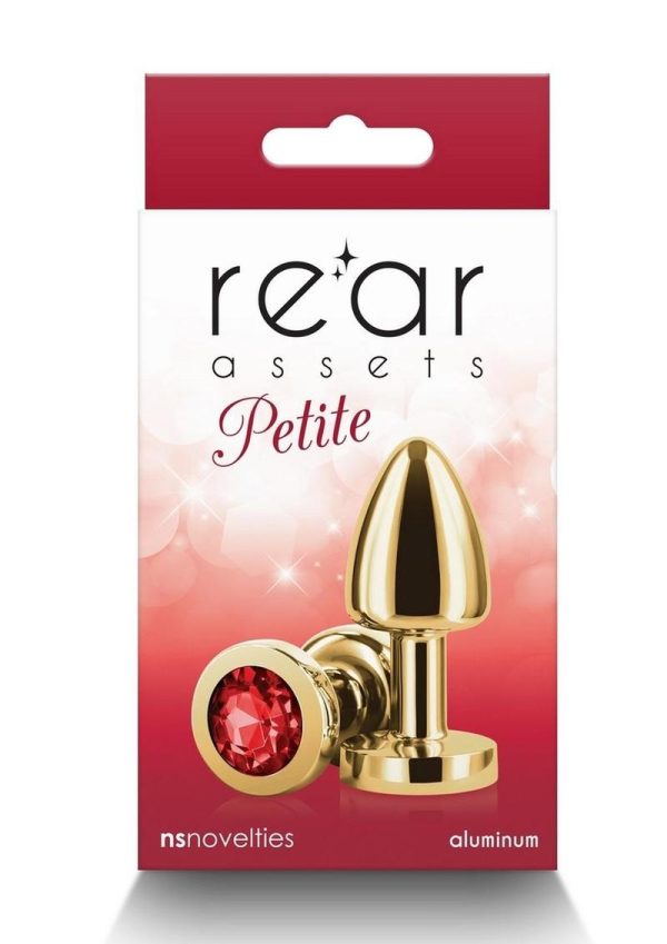 Rear Assets Aluminum Anal Plug - Petite - Gold/Red