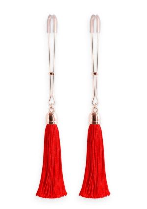 Bound Nipple Clamps T1 - Rose Gold/Red