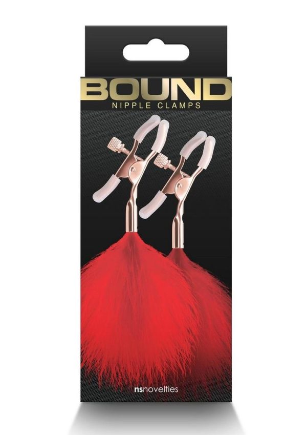 Bound Nipple Clamps F1 - Rose Gold/Red