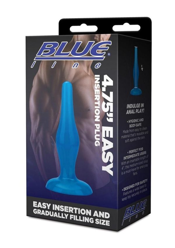 Blue Line Easy Insertion Anal Plug 4.75in - Blue