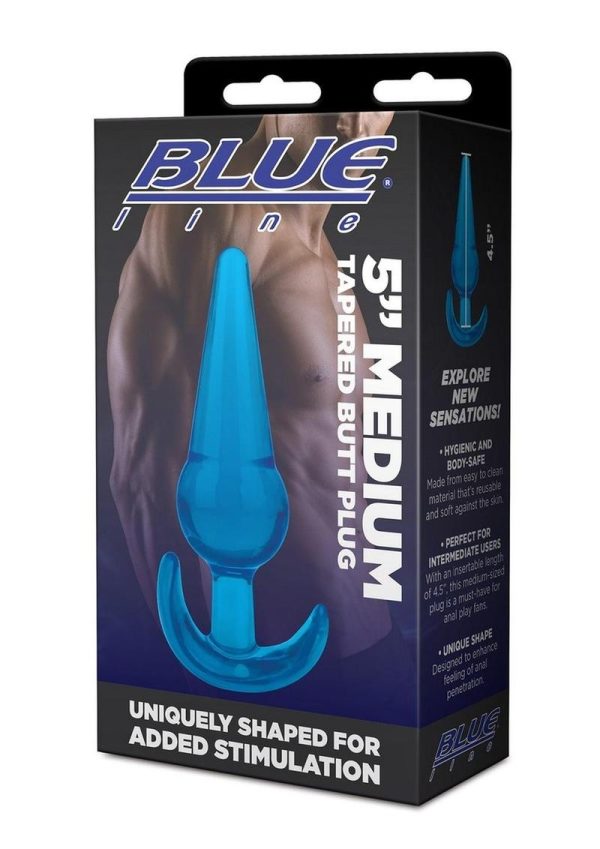 Blue Line Medium Tapered Butt Plug 5in - Blue