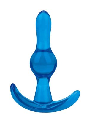 Blue Line Tear Drop Butt Plug 3.5in - Blue