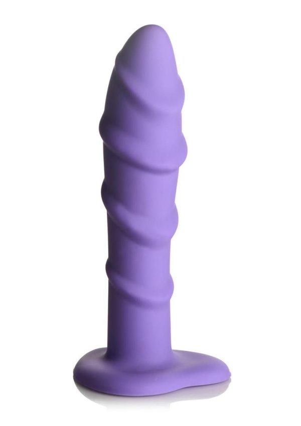 Simply Sweet Swirl Silicone Dildo - Purple