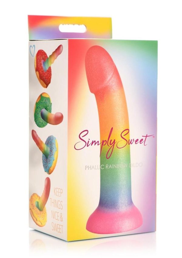 Simply Sweet Phallic Silicone Rainbow Dildo