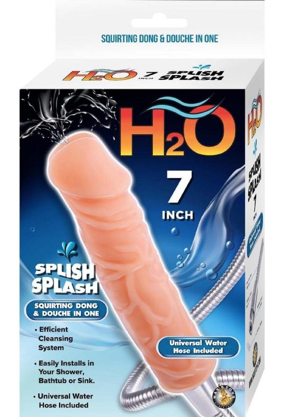 H2O Splish Splash Squirting Dong Douche 7in - Vanilla