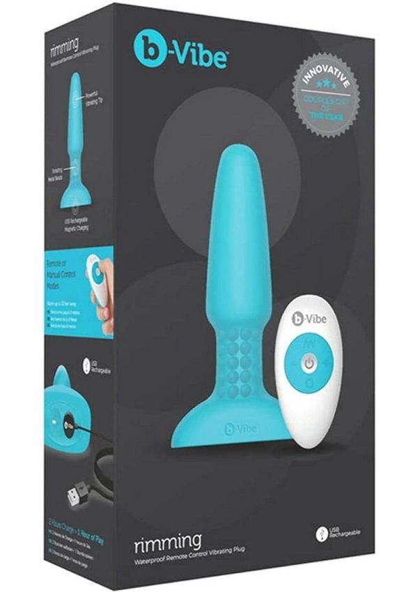 B-Vibe Rimming Plug 2 Rechargeable Silicone Anal Plug - Teal