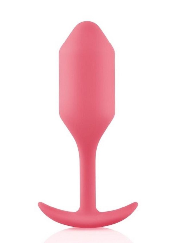 B-Vibe Snug Plug 2 Silicone Weighted Anal Plug - Coral