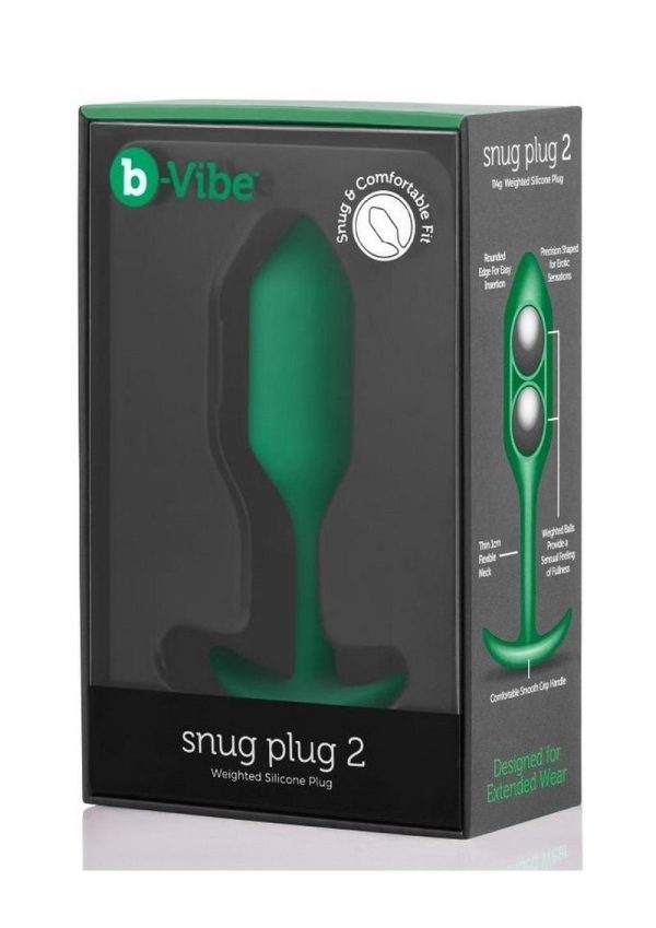 B-Vibe Snug Plug 2 Silicone Weighted Anal Plug - Green