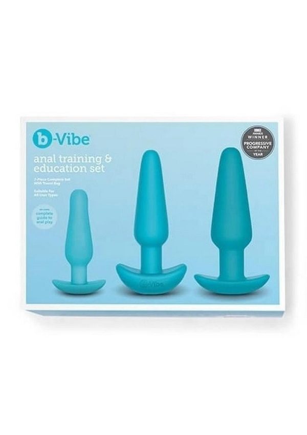 B-Vibe Anal Education Set Rechargeable Silicone Anal Play - Blue