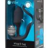 B-Vibe Snug and Tug Silicone Cock Ring and Anal Plug - Black