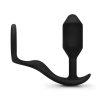 B-Vibe Snug and Tug Silicone Cock Ring and Anal Plug - Black