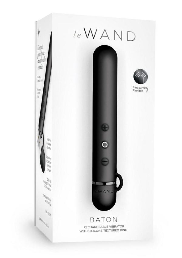 Le Wand Baton Rechargeable Silicone Vibrator - Black