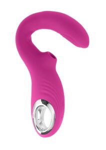 Strike a Pose Rechargeable Silicone Dual Stimulating Vibrator - Red