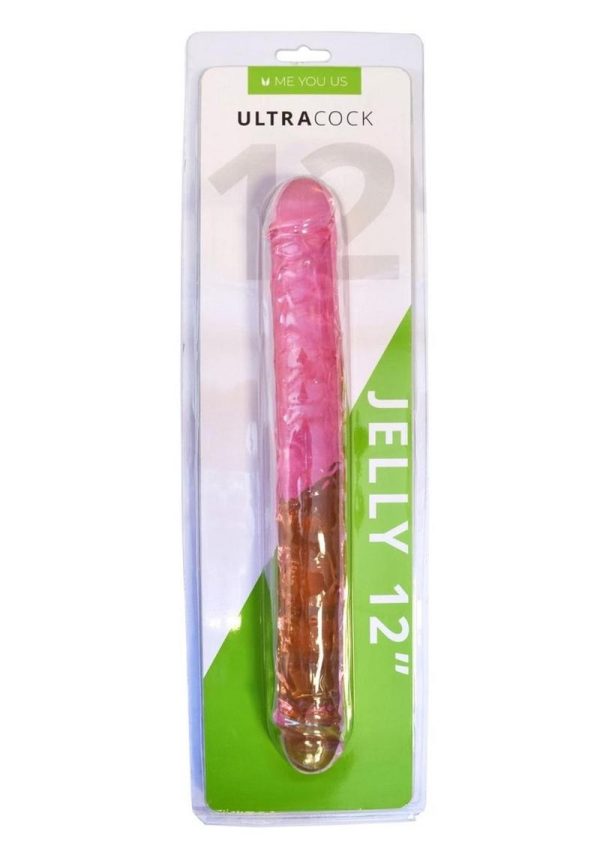 Me You Us Ultracock Jelly Double Ender 12in - Pink