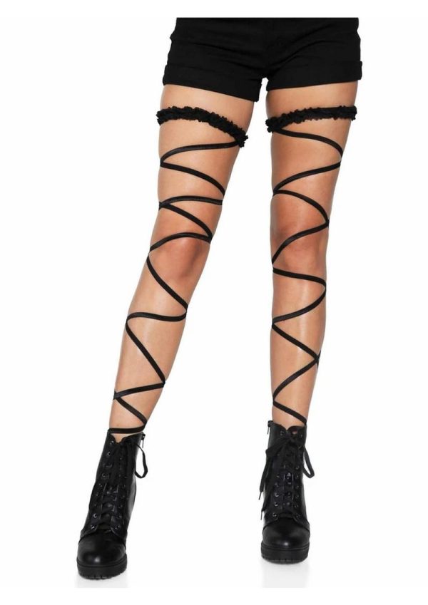 Leg Avenue Garter Leg Wrap Set - O/S - Black