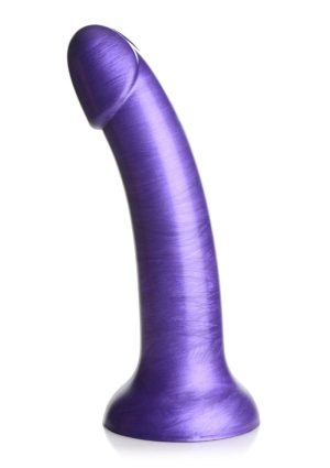 Simply Sweet Metallic Silicone Dildo 7in - Purple