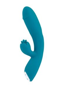 Fierce Flicker Rechargeable Silicone Dual Vibrator - Blue