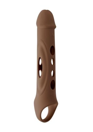 Zero Tolerance Big Boy Extender Rechargeable Silicone Penis Extension with Remote - Chocolate