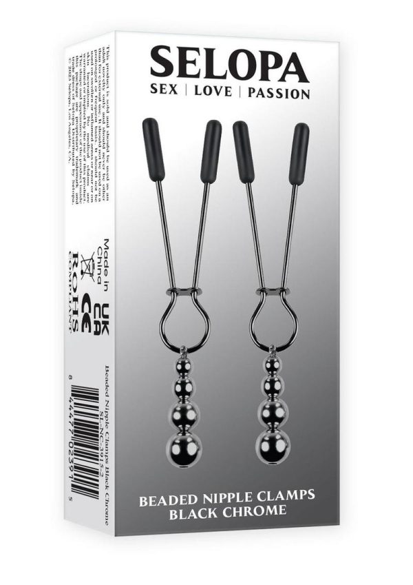 Selopa Beaded Nipple Clamps - Black Chrome