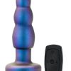 Anal Adventures Matrix Kinetic Plug Rechargeable Silicone Anal Plug with Remote- Space Age Blue
