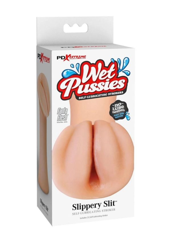 PDX Extreme Wet Pussies Slippery Slit Self Lubricating Stroker - Vanilla