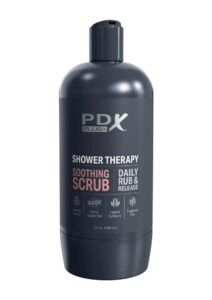 PDX Plus Shower Therapy Soothing Scrub Discreet Stroker - Caramel