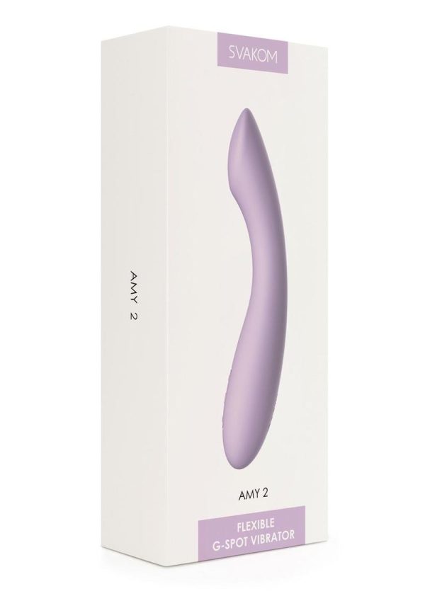 Svakom Amy 2 Rechargeable Silicone Vibrator - Pastel Lilac