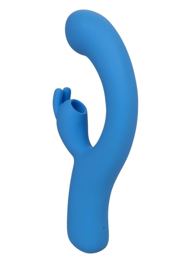 Jack Rabbit Elite Suction Rabbit Rechargeable Silicone Vibrator with Clitoral Stimulator - Blue