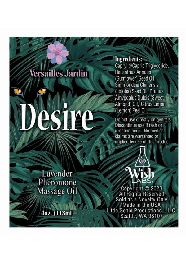 Desire Pheromone Massage Oil 4oz - Lavender