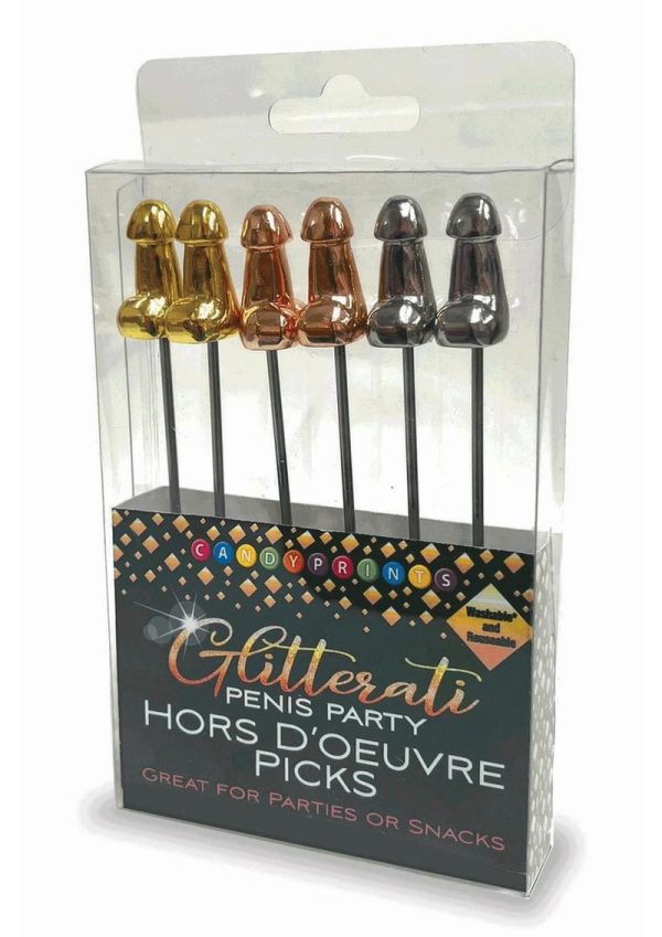 Glitterati Hor D` Oeuvre`s Picks (6 per Set) - Assorted Colors