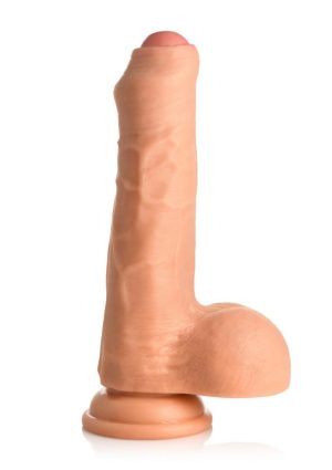 Thinz Uncut Dildo with Balls 7in - Vanilla