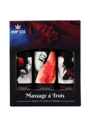 Earthly Body Massage-a-trois Edible Massage Lotion Gift Set