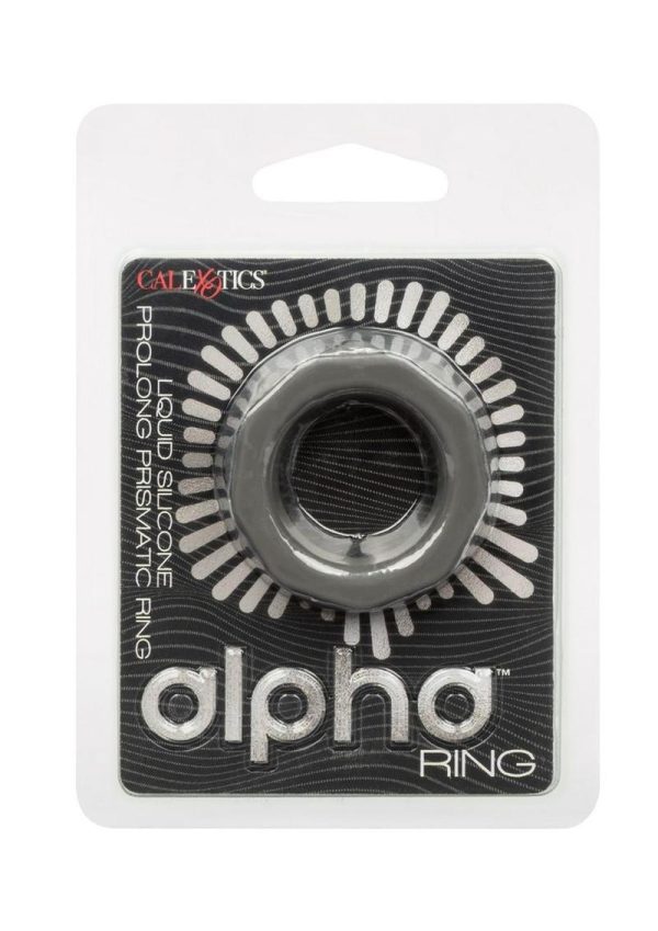 Alpha Liquid Silicone Prolong Presmatic Cock Ring - Gray