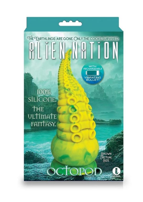 Alien Nation Octopod Silicone Rechargeable Vibrating Creature Dildo - Yellow