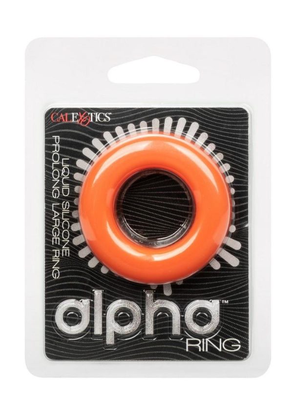 Alpha Liquid Silicone Prolong Cock Ring - Large - Orange